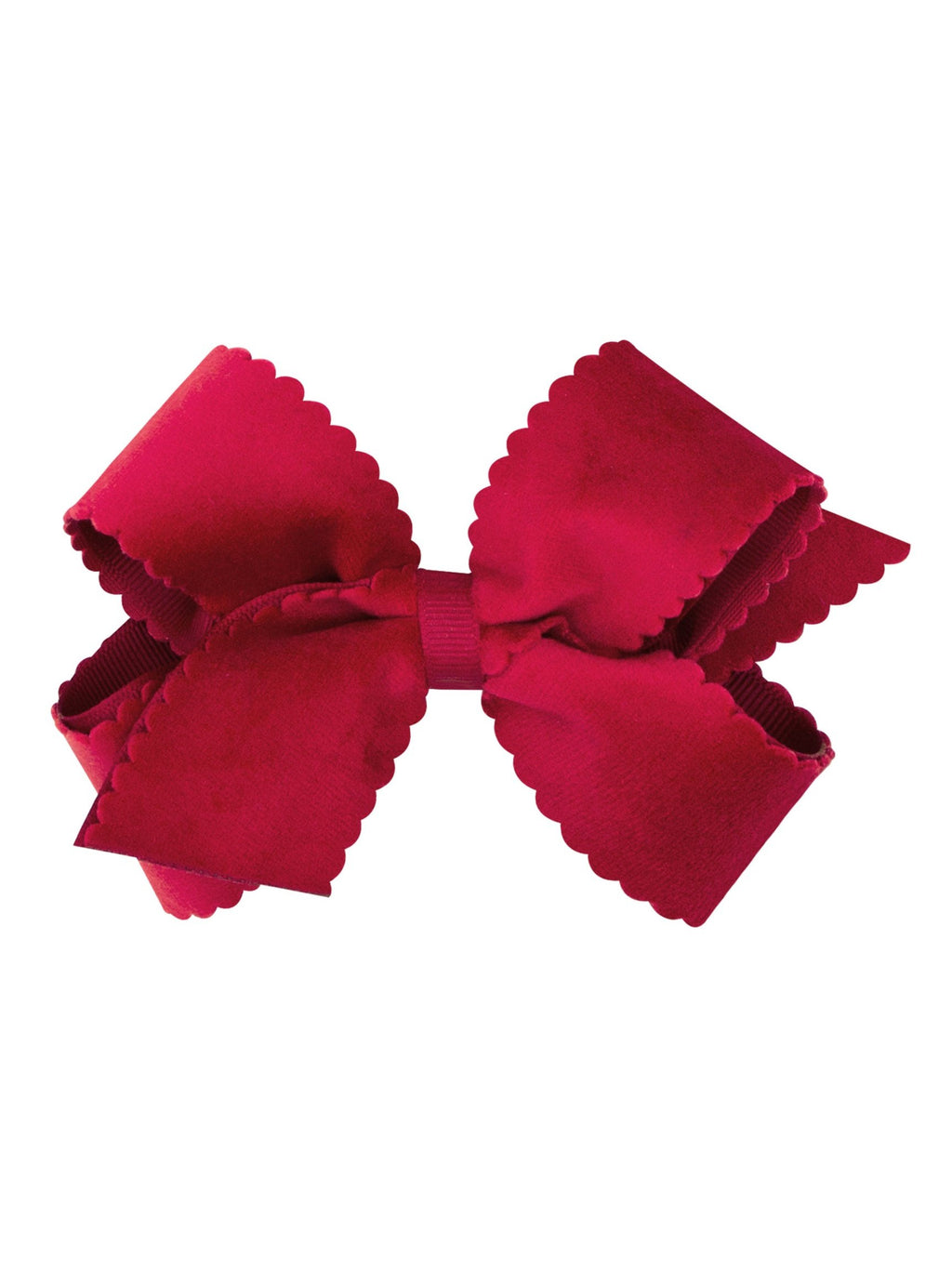 Scalloped Edge Faux Velvet Bow