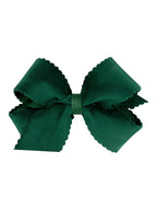 Scalloped Edge Faux Velvet Bow