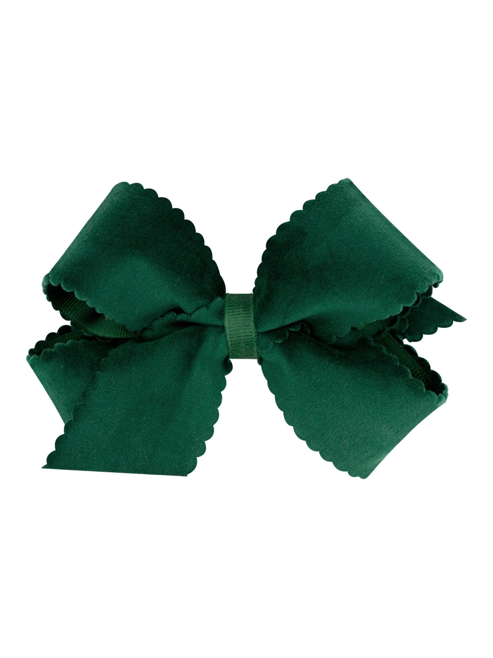 Scalloped Edge Faux Velvet Bow