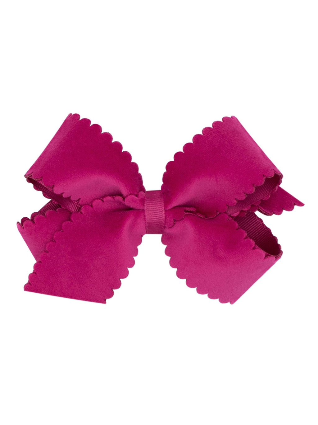 Scalloped Edge Faux Velvet Bow