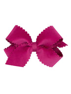 Scalloped Edge Faux Velvet Bow
