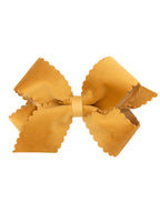 Scalloped Edge Faux Velvet Bow