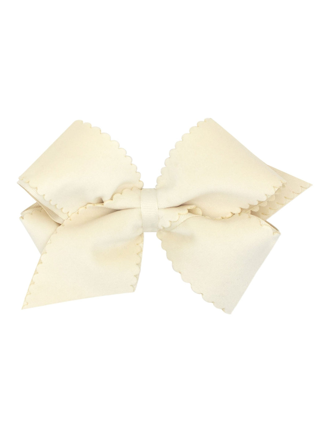 Scalloped Edge Faux Velvet Bow