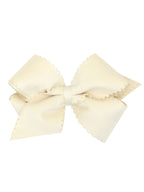 Scalloped Edge Faux Velvet Bow