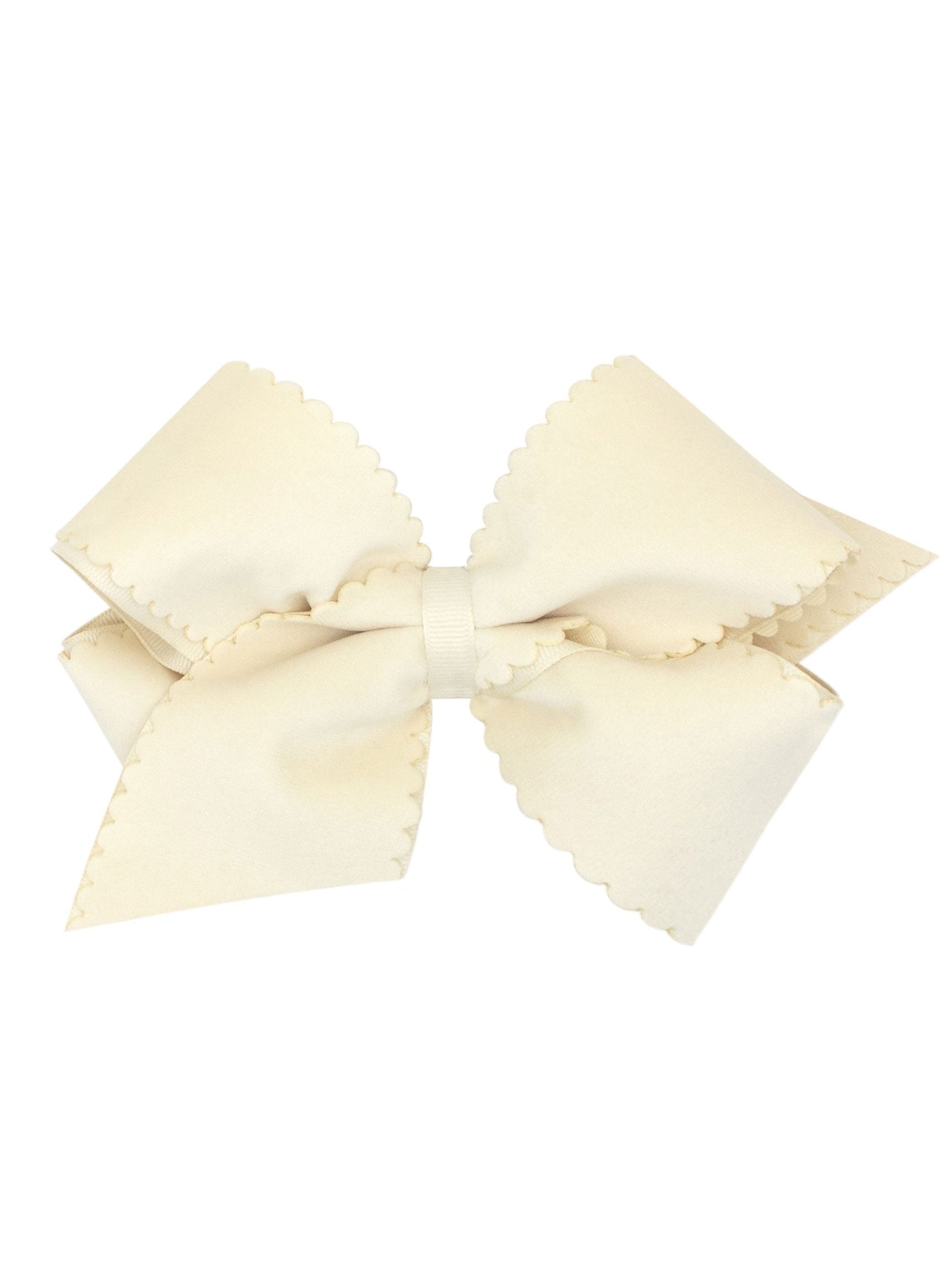 Scalloped Edge Faux Velvet Bow