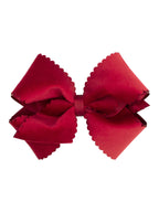 Scalloped Edge Faux Velvet Bow