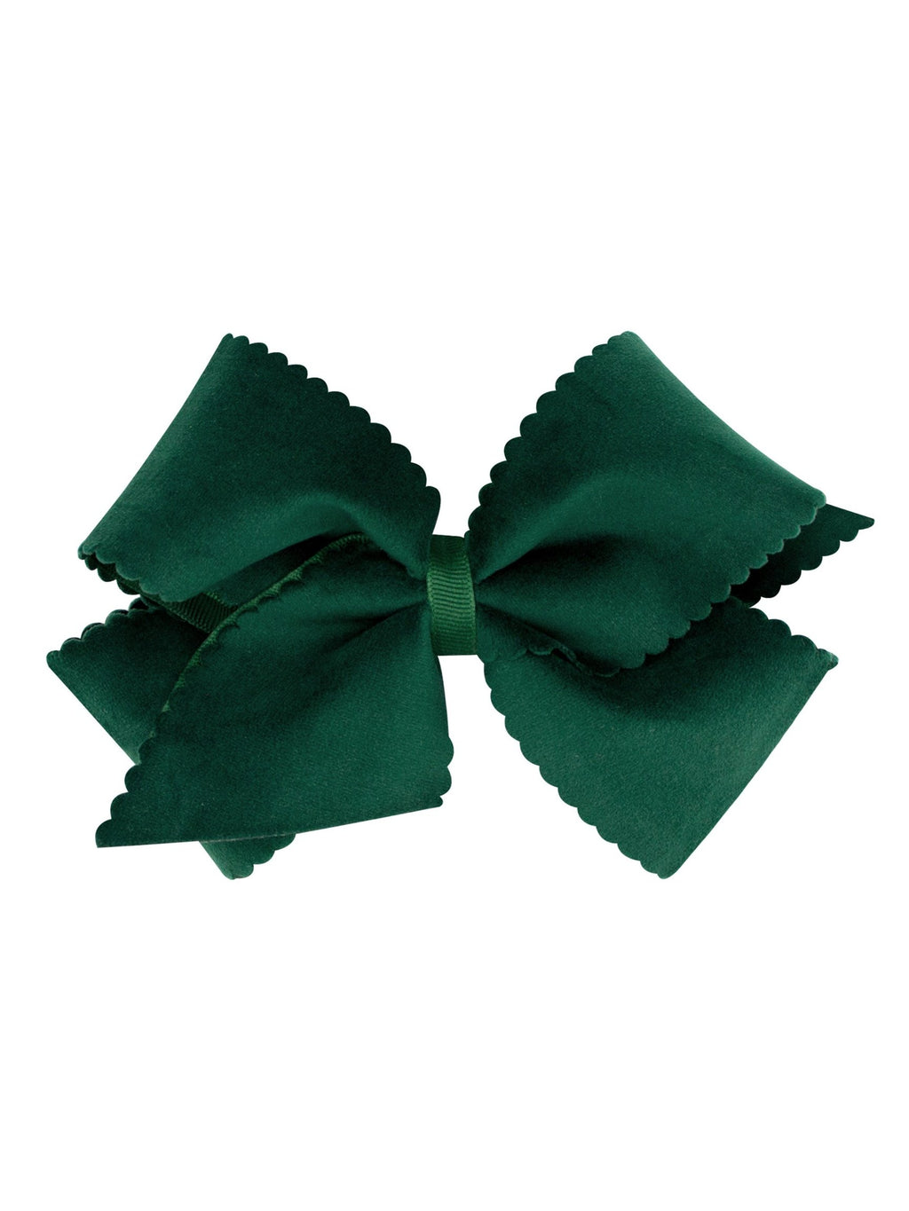 Scalloped Edge Faux Velvet Bow