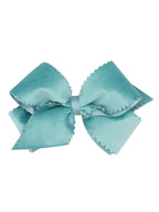 Scalloped Edge Faux Velvet Bow