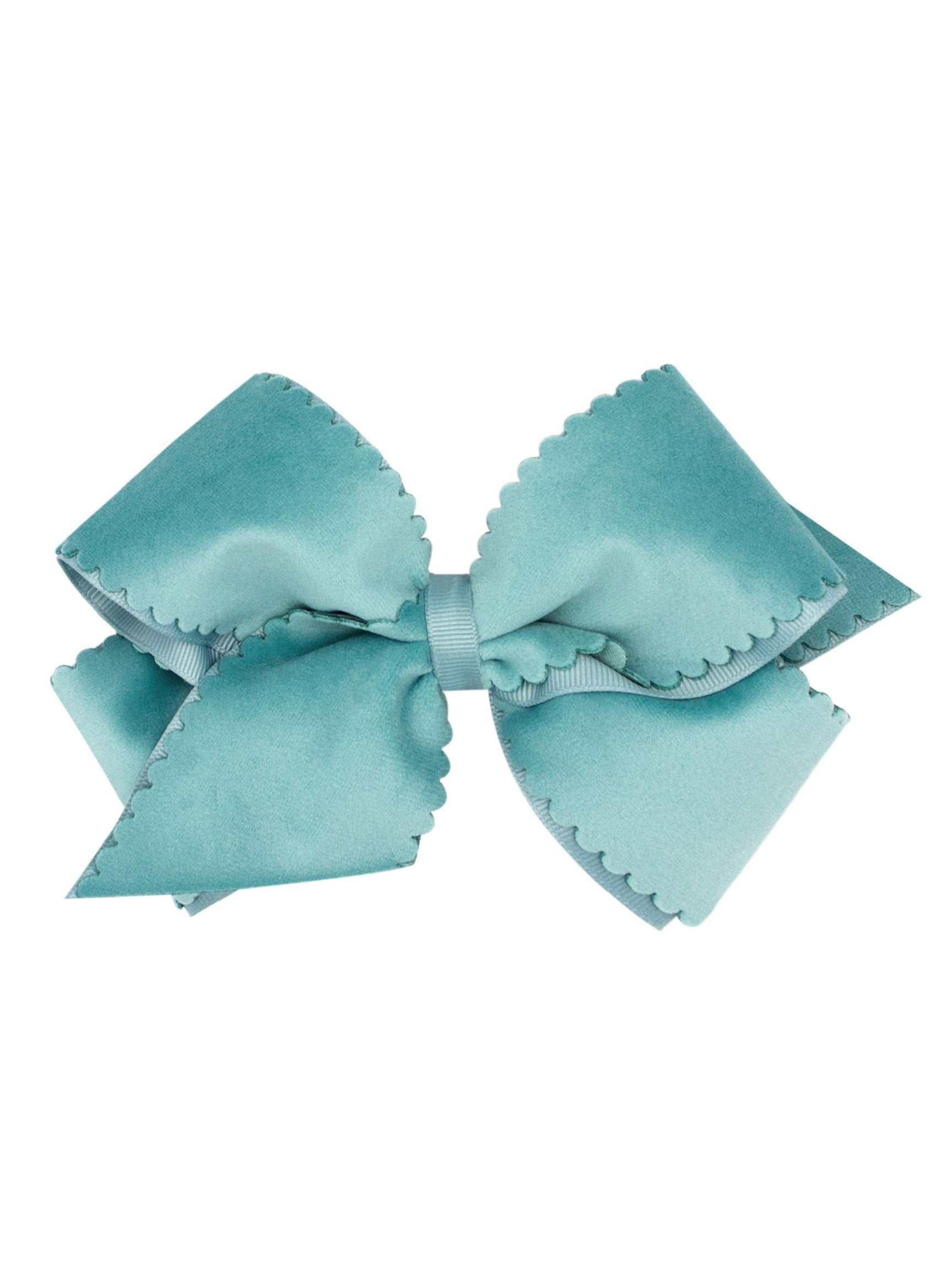 Scalloped Edge Faux Velvet Bow