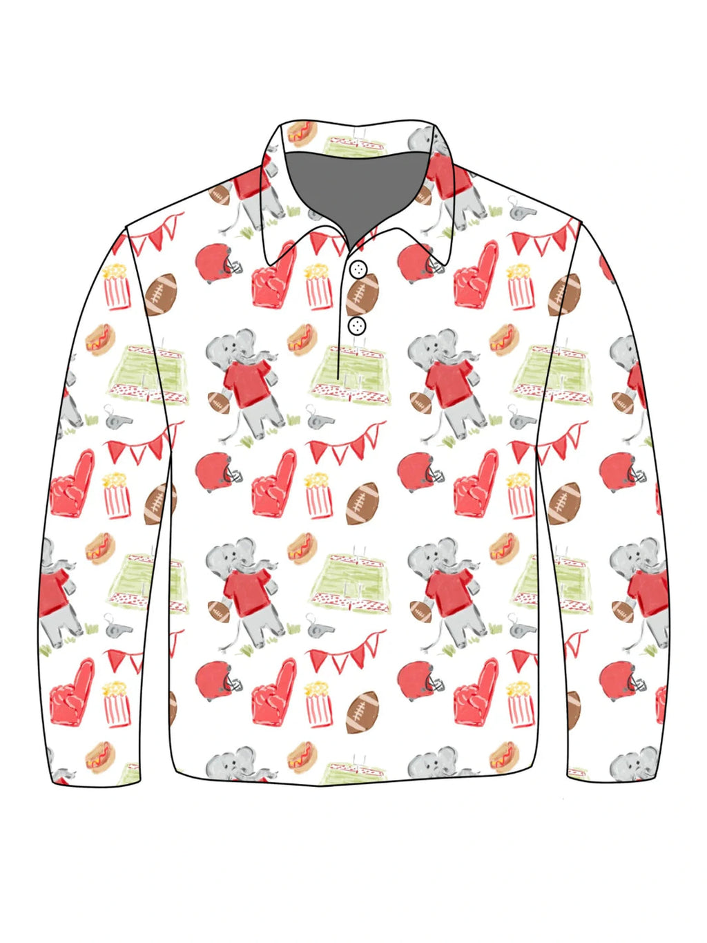 PRE-ORDER Long Sleeve Jackson Polo - Game Day Elephant