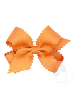 Grosgrain Hair Bow with Scalloped Edge