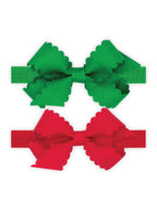 Two Mini Scallop Bows with Bands