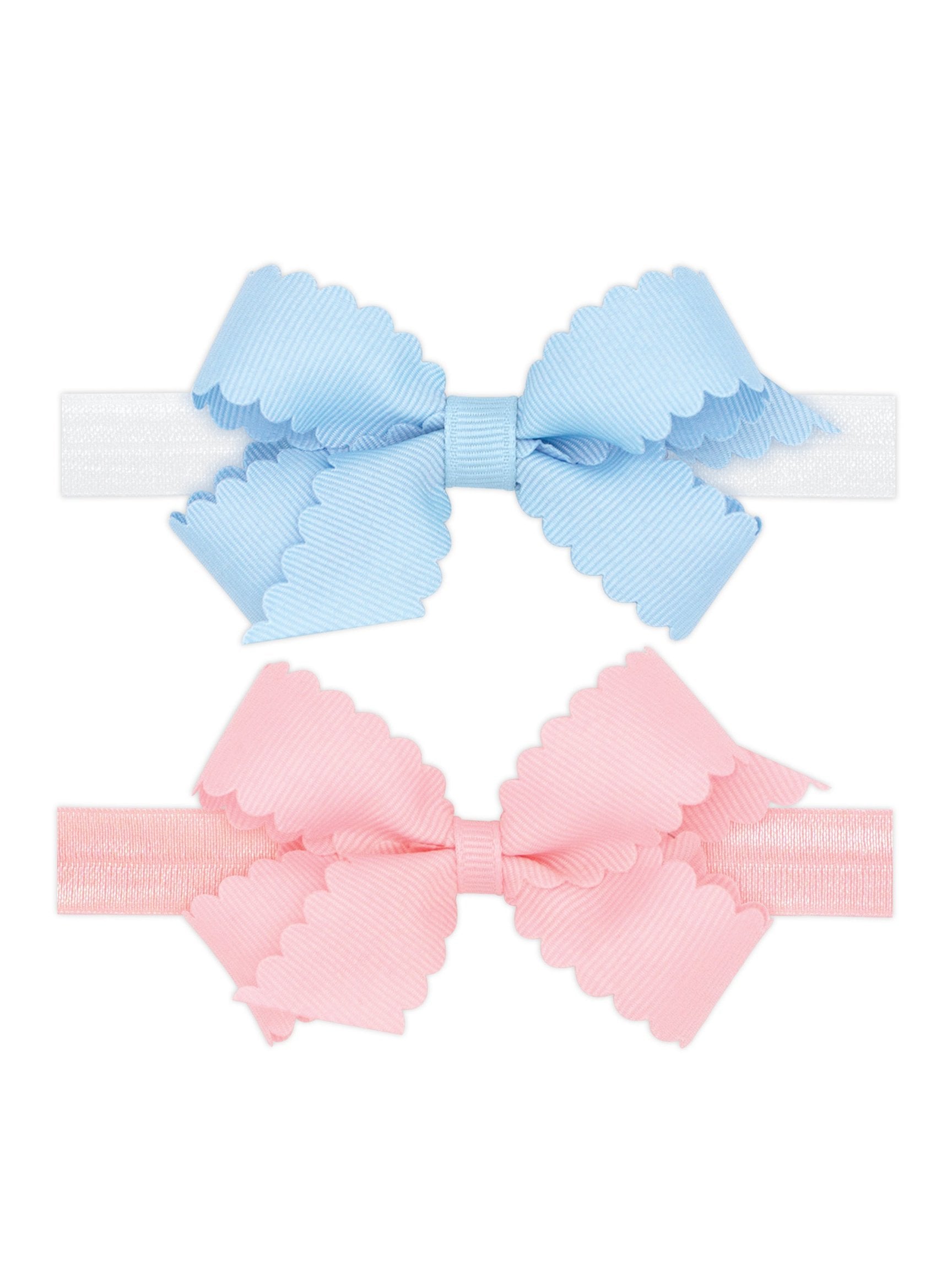 Two Mini Scallop Bows with Bands