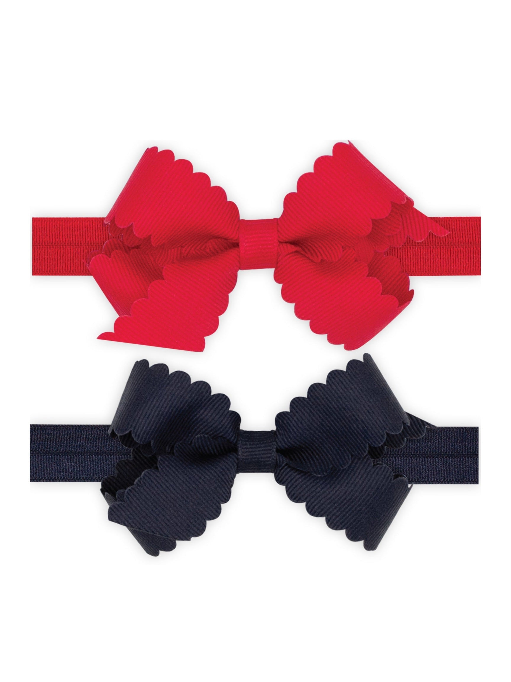 Two Mini Scallop Bows with Bands