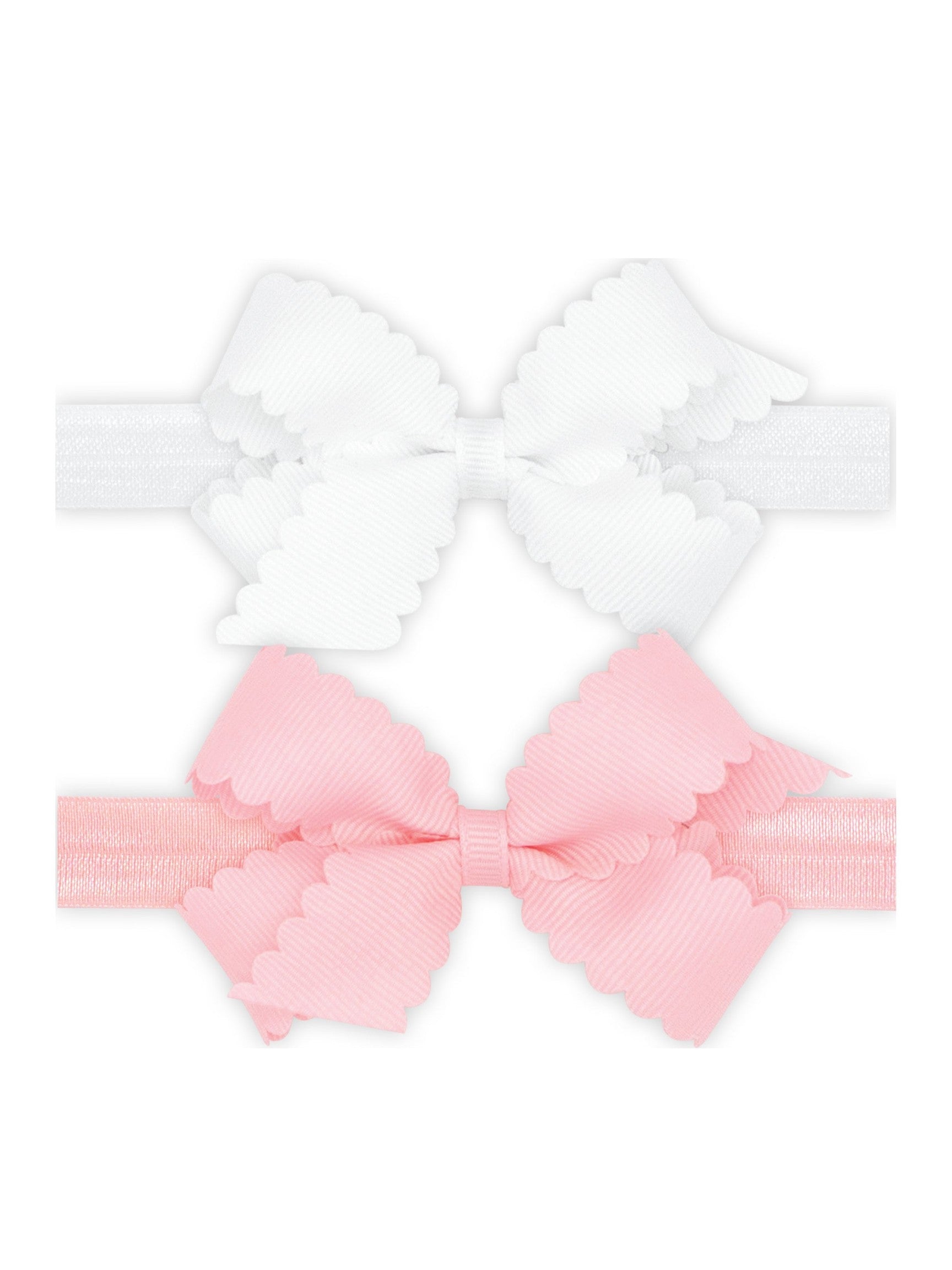 Two Mini Scallop Bows with Bands