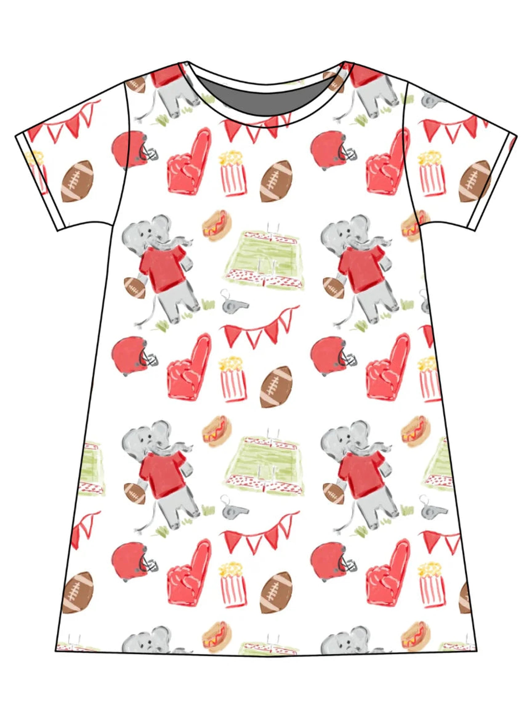 PRE-ORDER Charlotte Play Dress - Game Day Dawgs Elephant