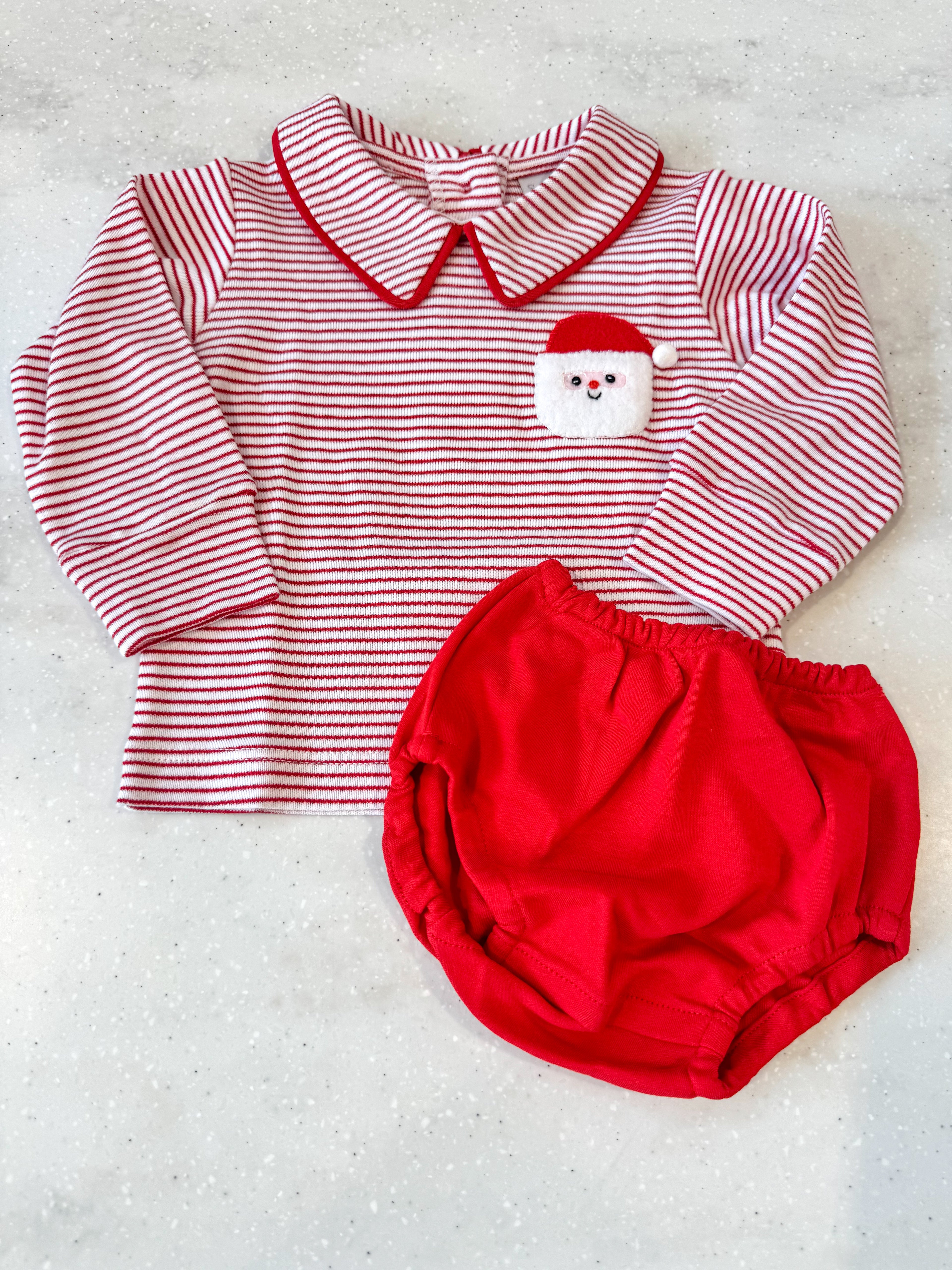 Red Striped Santa Diaper Set
