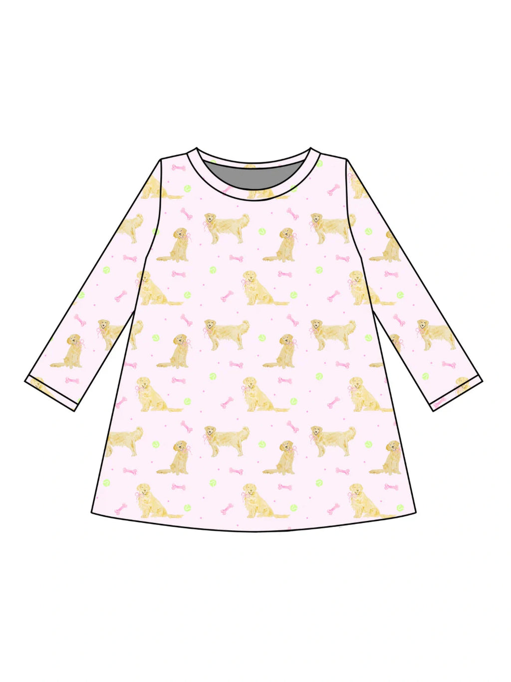 PRE-ORDER Long Sleeve Charlotte Play Dress - Puppy Pals