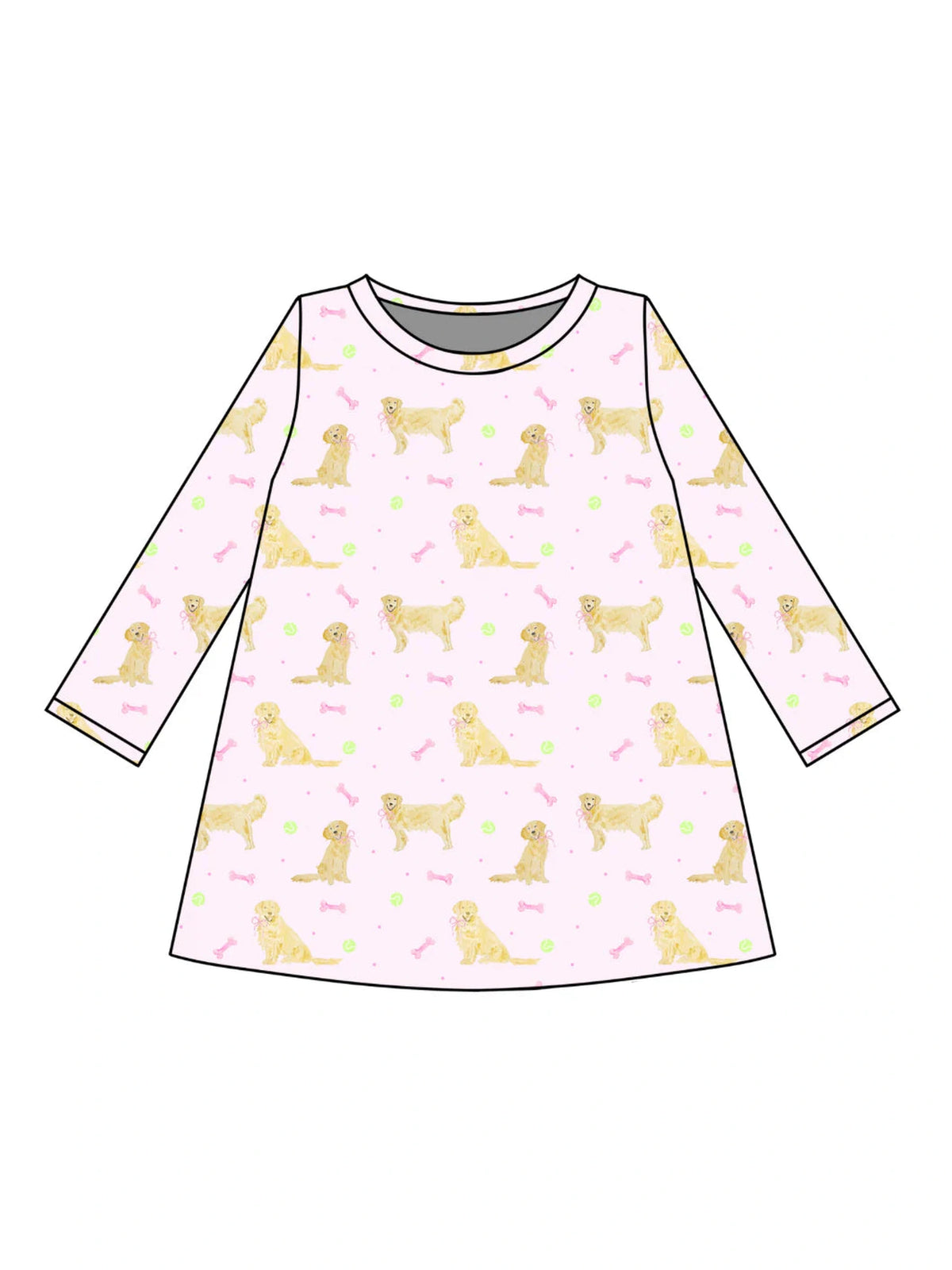 PRE-ORDER Long Sleeve Charlotte Play Dress - Puppy Pals