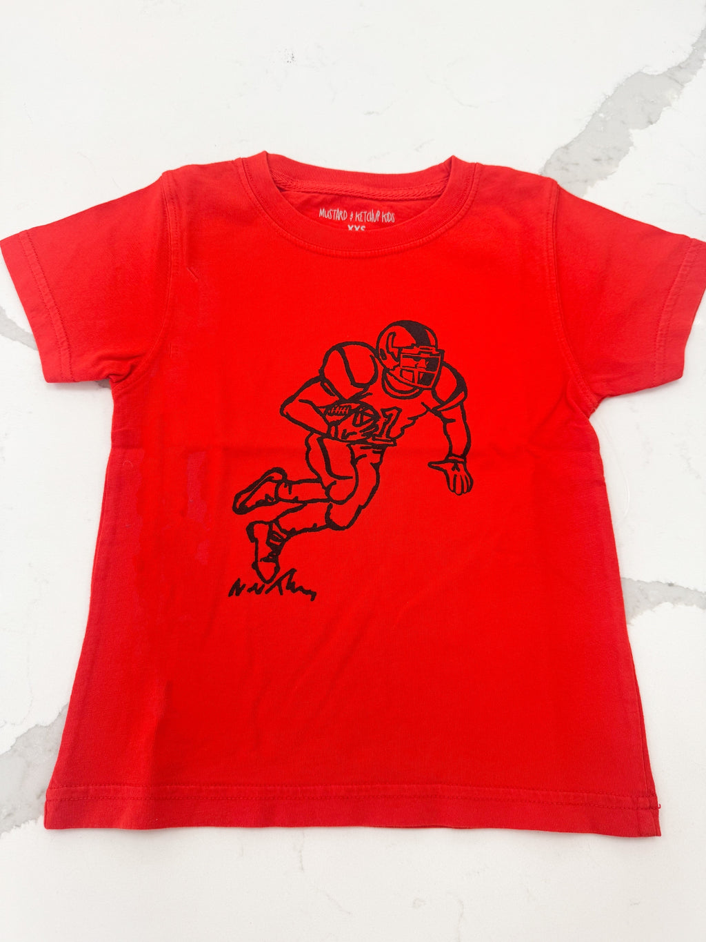 Red/Black Football Player T-Shirt