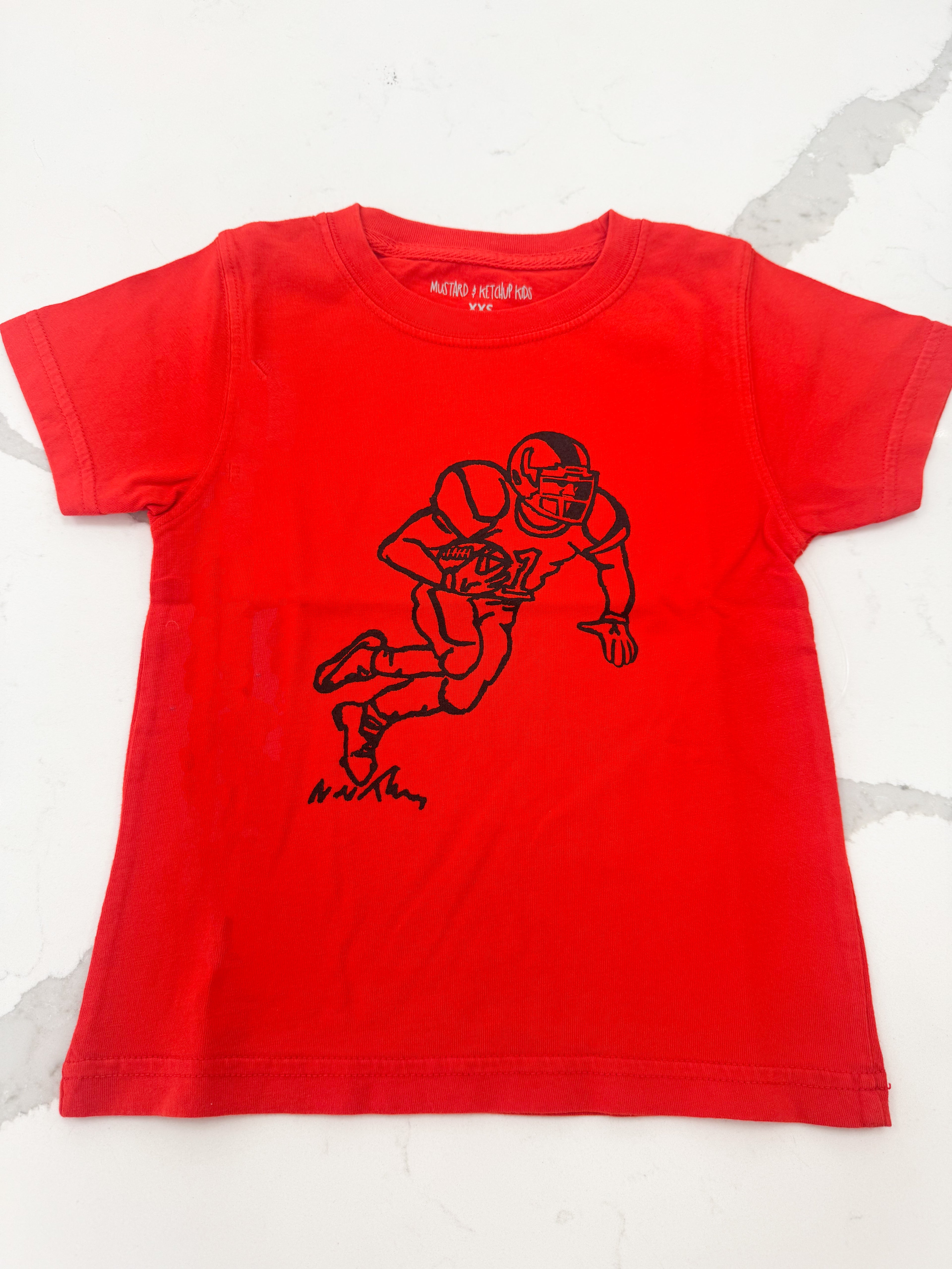 Red/Black Football Player T-Shirt