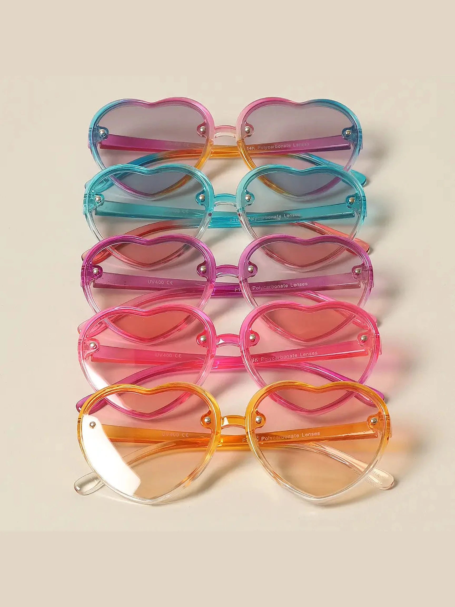 Kid's Heart Shaped Gradient Sunglasses