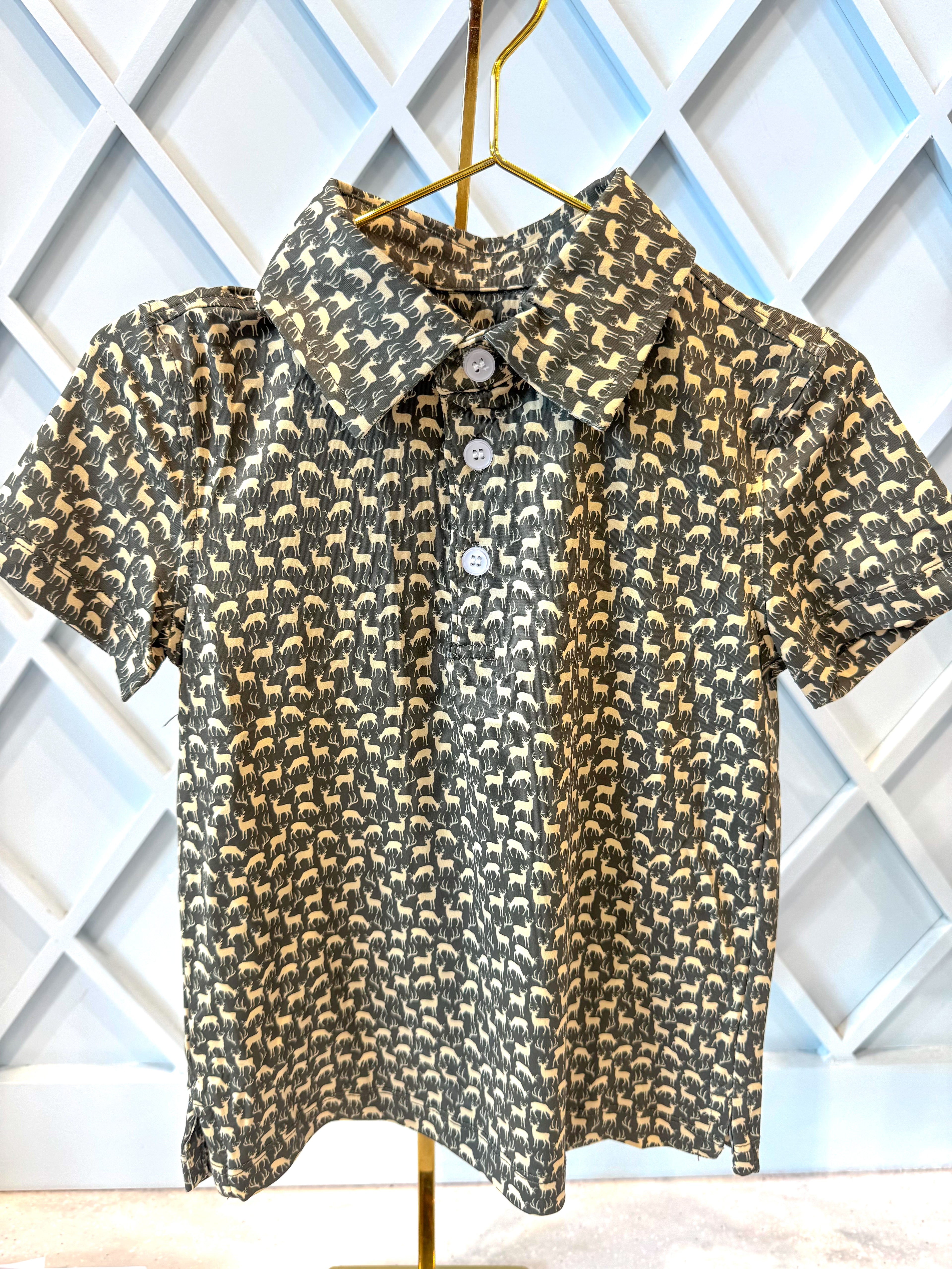 Trophy Buck Print Polo