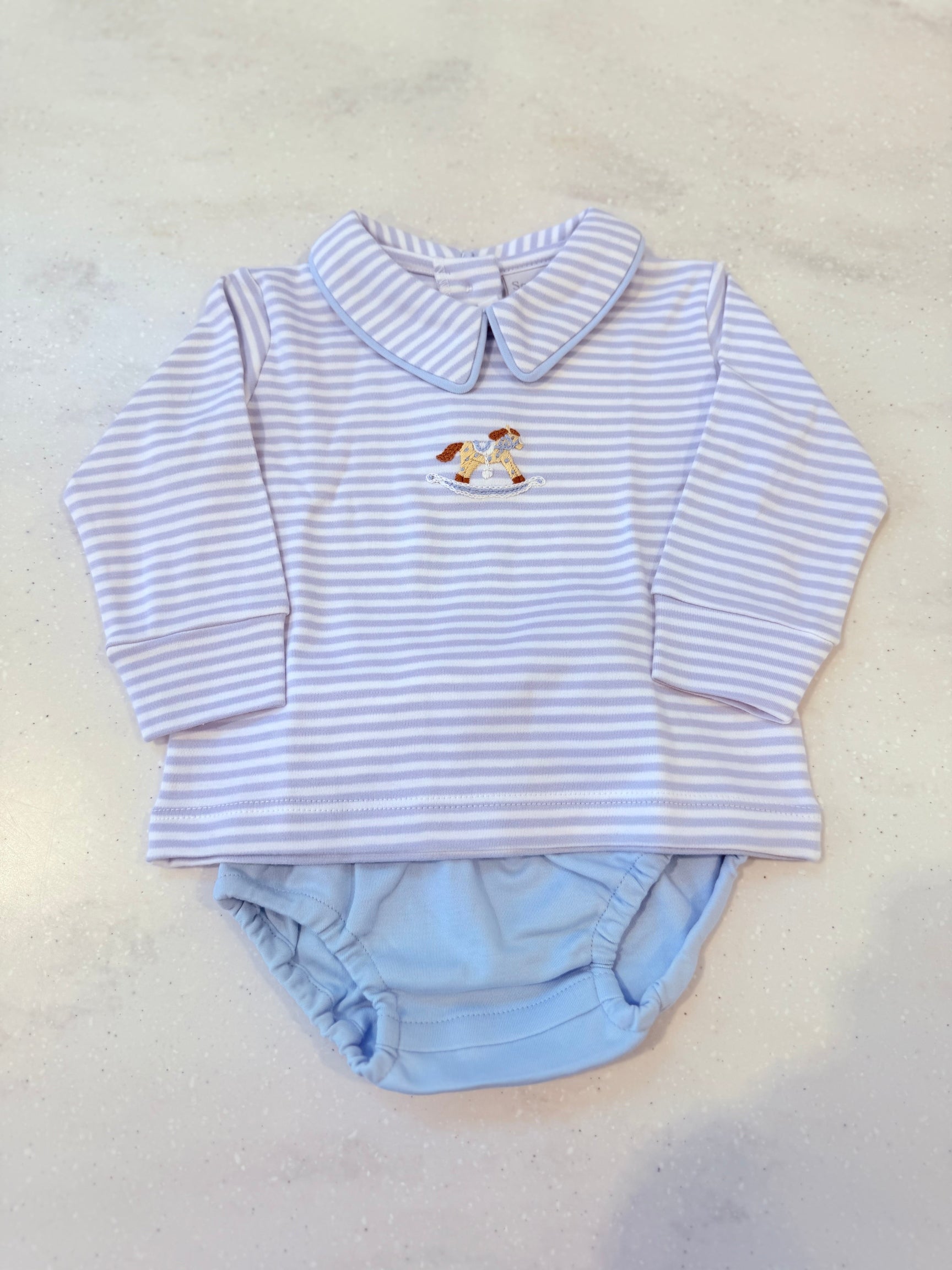 Mini Vintage Horse Collared Diaper Set