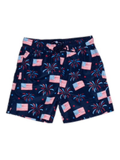 Sullivan Swim Shorts - Flags & Fireworks