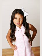 Pink Gingham L/S Tennis Dress