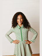 Olive Ditsy Floral L/S Tennis Dress