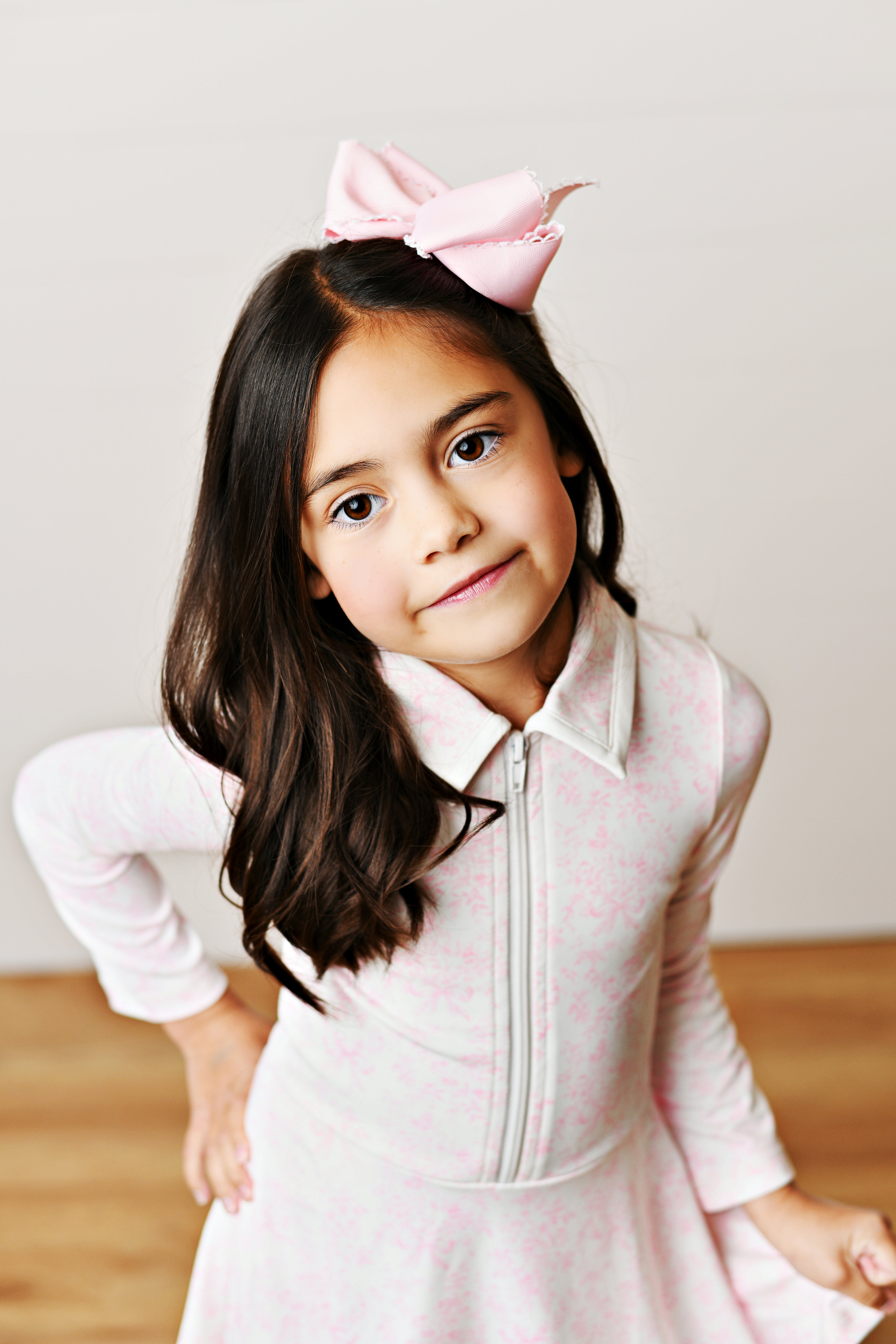 Pink Toile L/S Tennis Dress