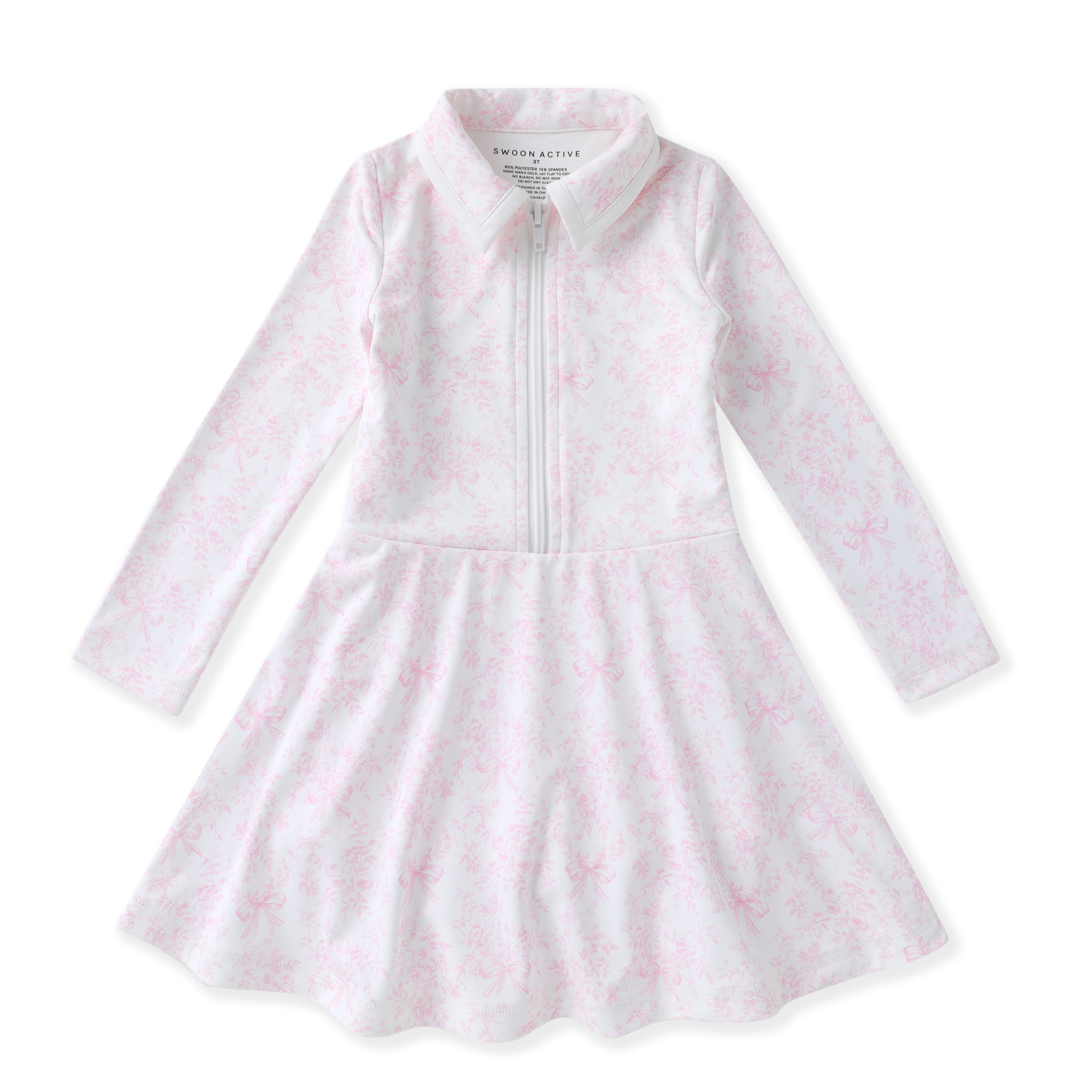 Pink Toile L/S Tennis Dress
