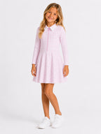 Pink Gingham L/S Tennis Dress