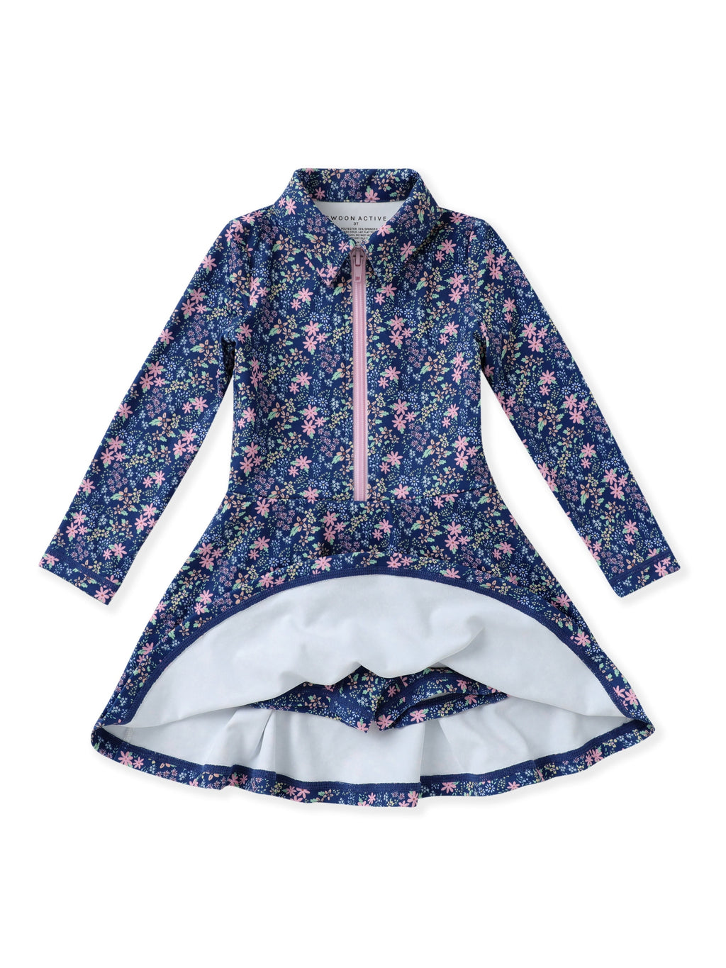 Navy Ditsy Floral L/S Tennis Dress