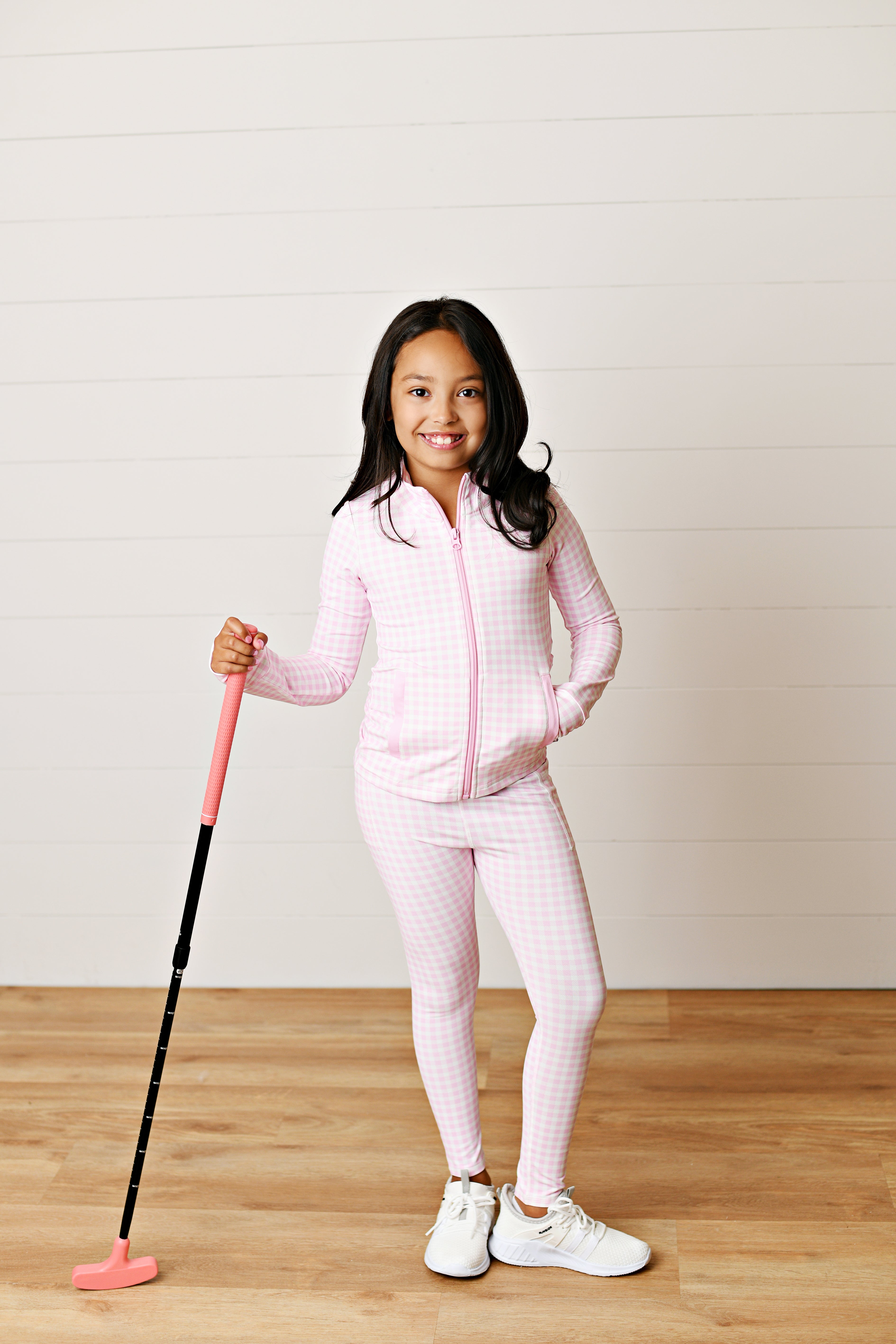 Pink Gingham Active Jacket