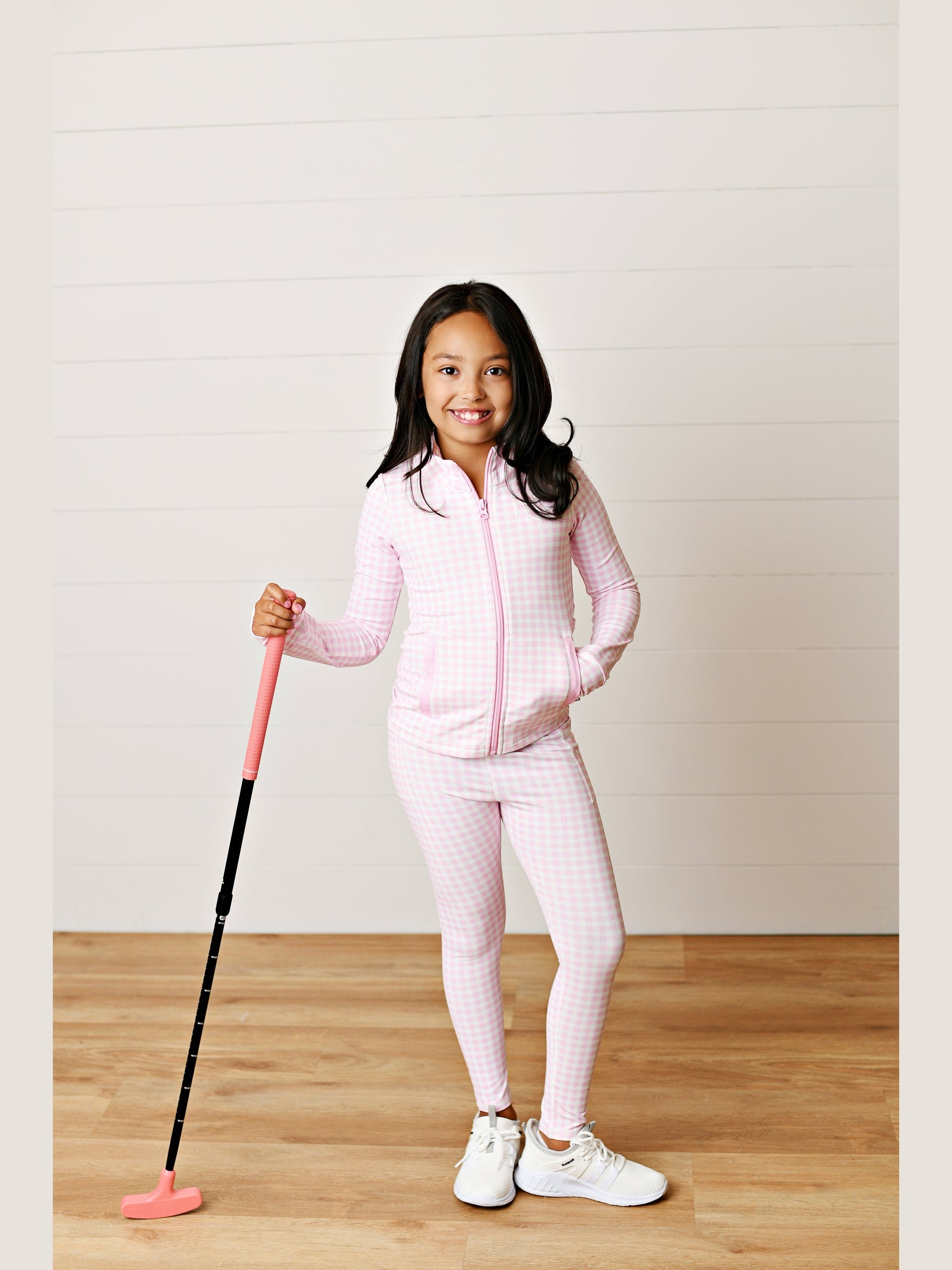 Pink Gingham Active Leggings