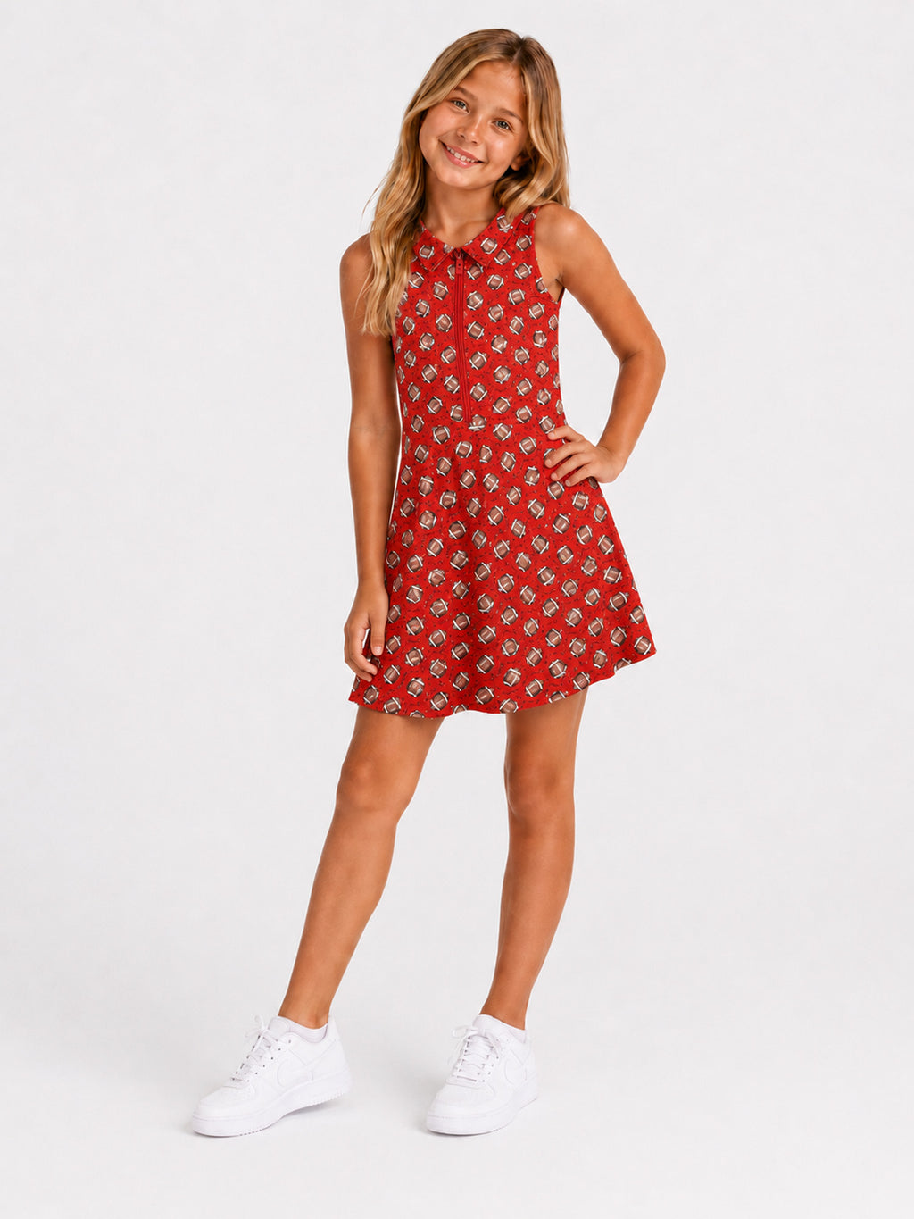 Red & Black Football Tennis Dress