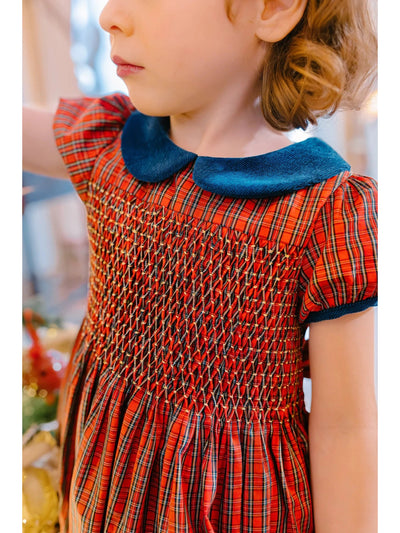 Angelica Red Tartan Smocked Dress