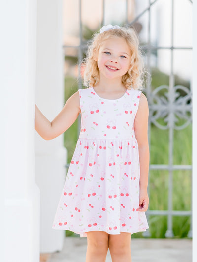 PRE-ORDER Addison Knit Dress - Cherry on Top - Posh Tots Children's Boutique