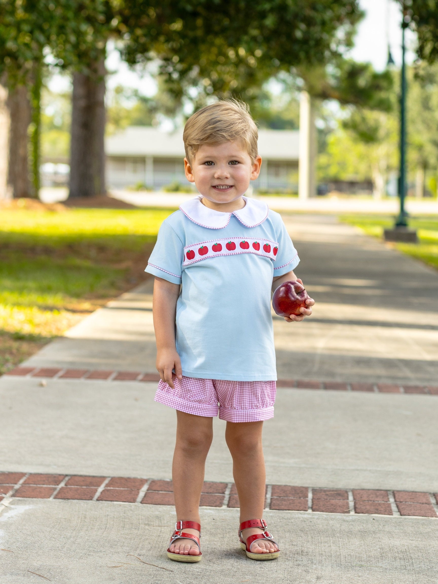 Apple Ribbon Banded Short Set