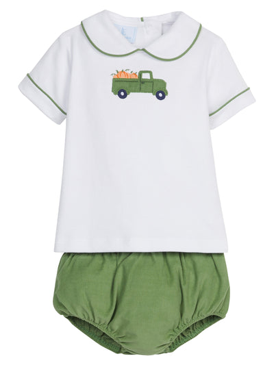 Applique Peter Pan Diaper Set - Pumpkin Truck