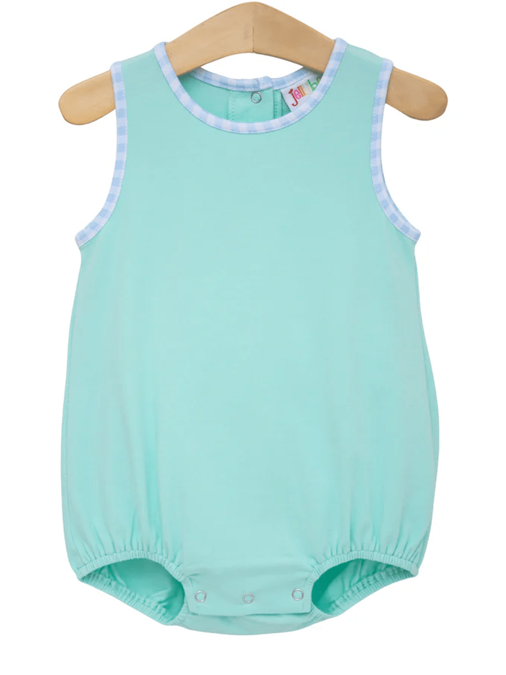 Avery Bubble- Mint w/ Light Blue Gingham