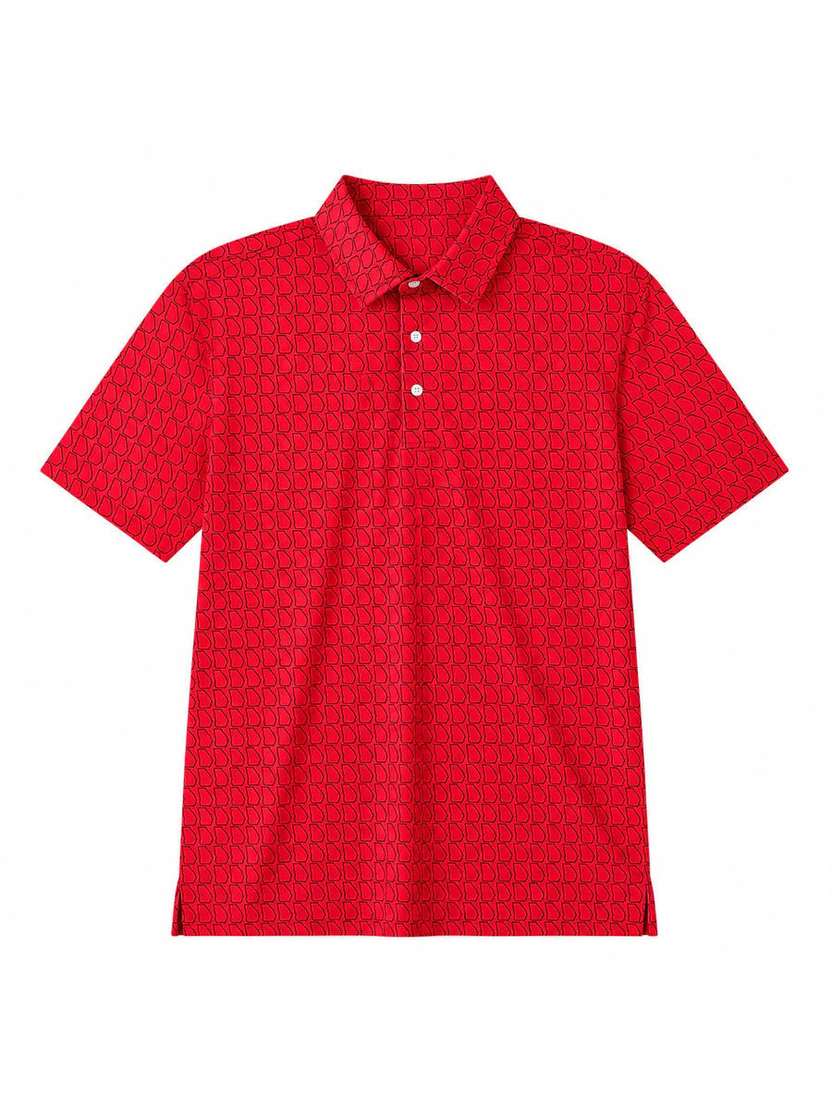 Ga State Outline Polo (Red Background/Black Outline)