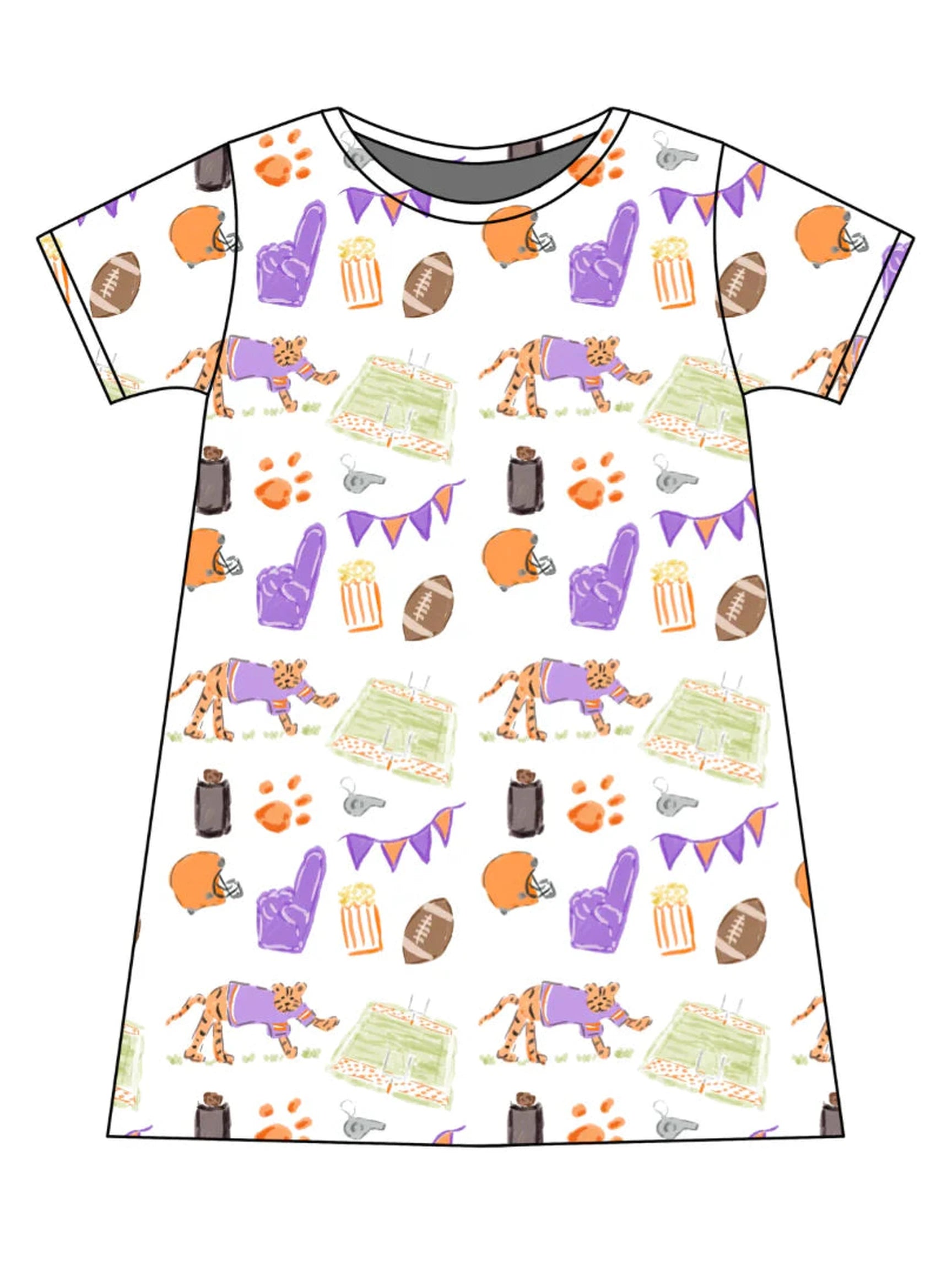 PRE-ORDER Charlotte Play Dress - Game Day Tiger Paws
