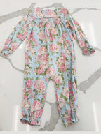 Angeline Floral - Smocked Long Sleeve Romper