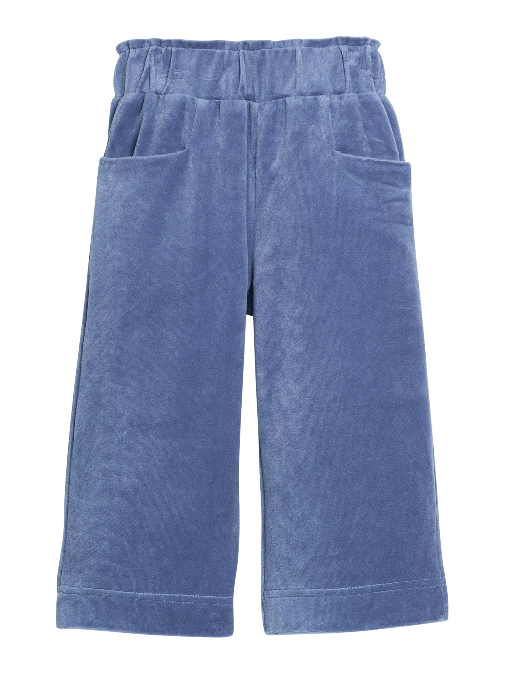 Palazzo Pants - Dusty Blue Velour