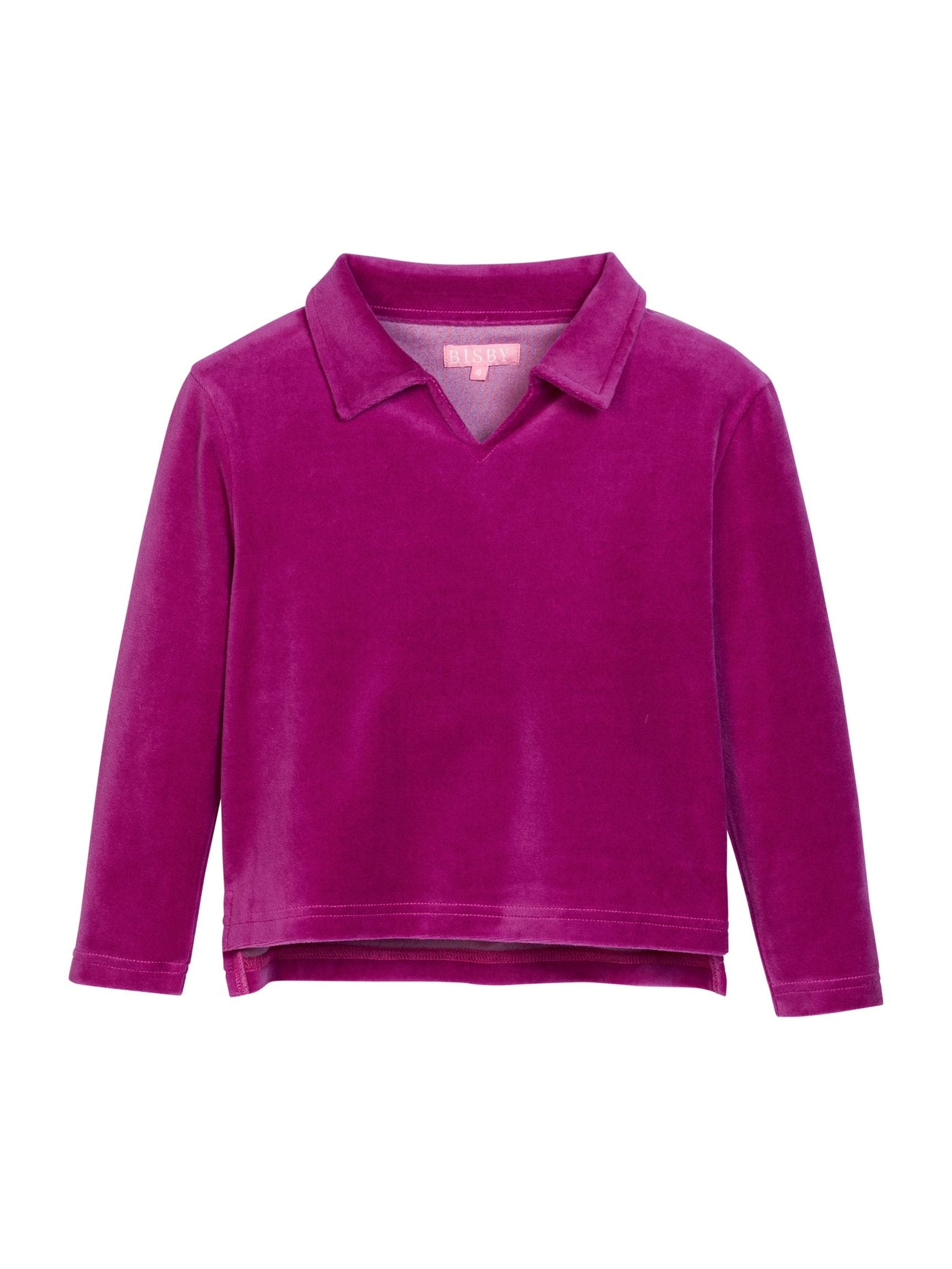 Polo Pullover - Magenta Velour