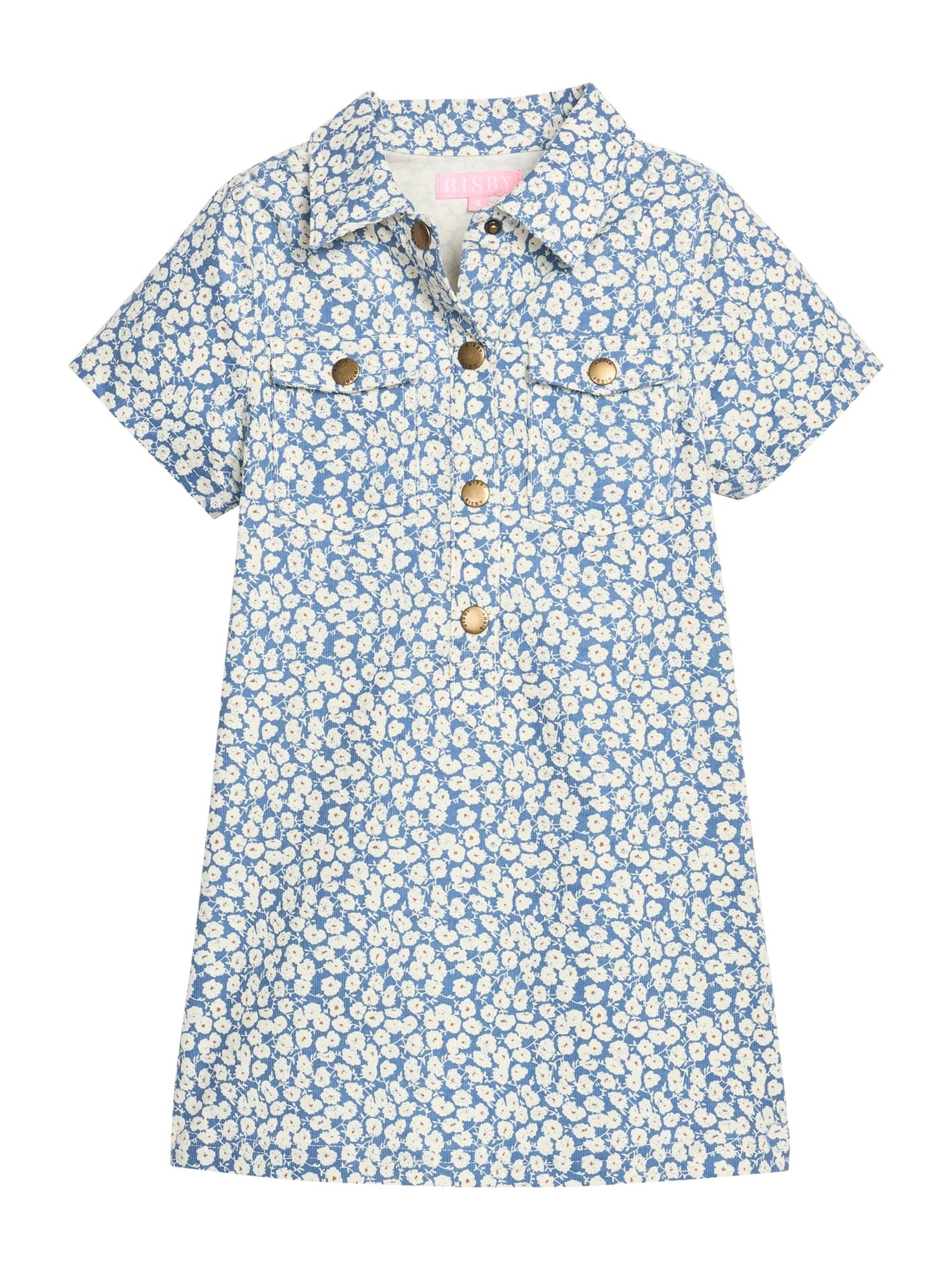Safari Popover Dress - French Blue Corduroy