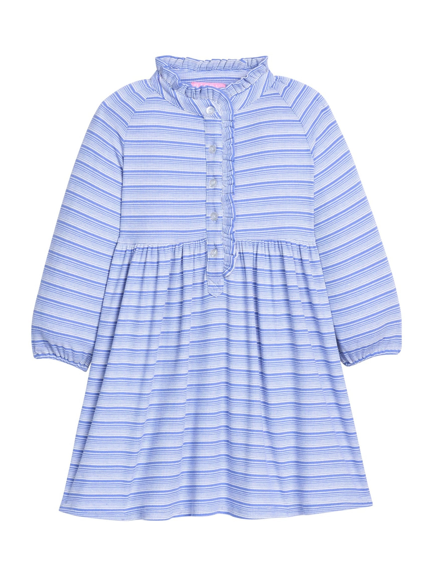 Amelia Dress - Blue Sparkle Stripe